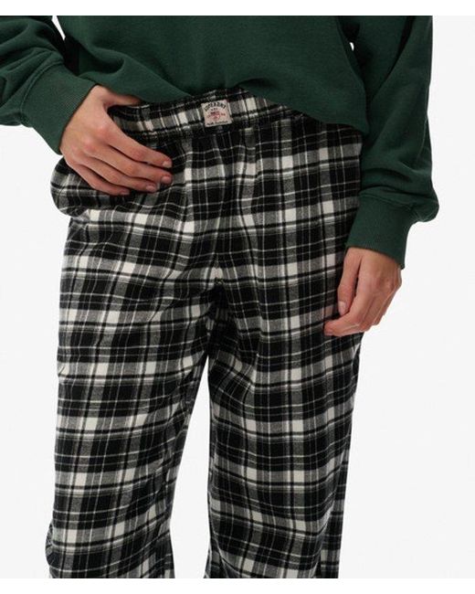 Superdry Green & Co Cotton Check Elastic Trousers
