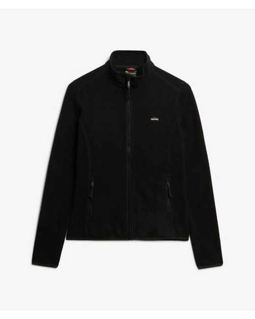 Superdry Black & Co Classic Embroidered Logo Polar Fleece Full Zip Jacket