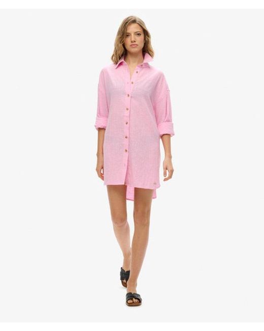 Superdry Pink & Co Ibiza Long Beach Shirt