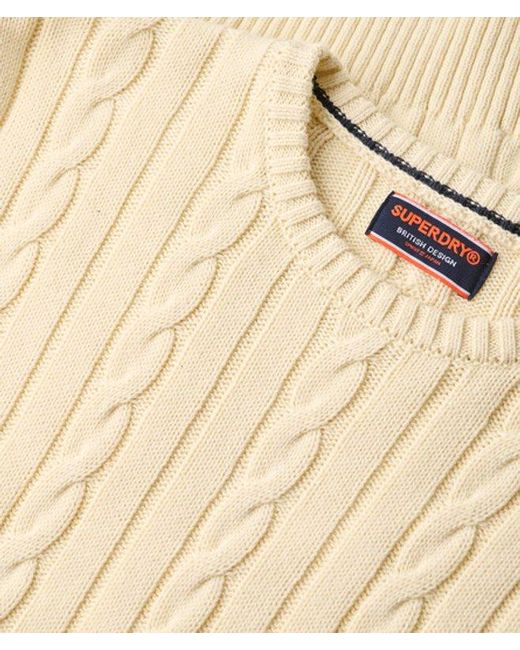 Superdry Natural Cotton Classic Cable Knit Crew Jumper for men