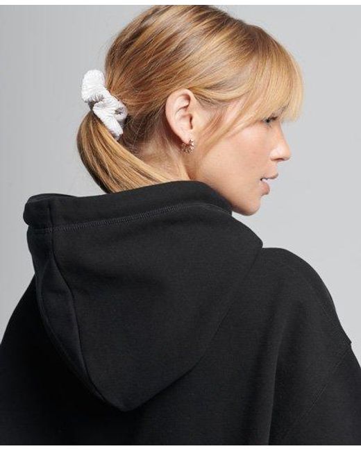 Superdry Code Chenille Oversized Hoodie Black