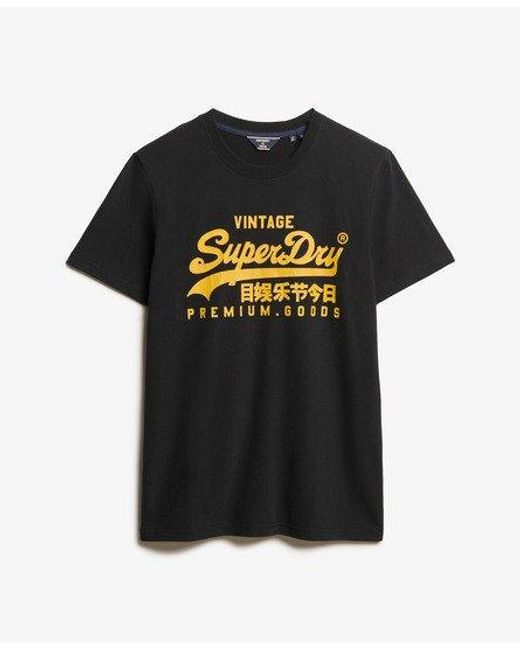 Superdry Black Vintage Logo Heritage T-shirt for men