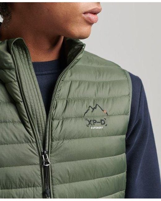 Superdry Green Tech Core Down Gilet Dark Moss for men