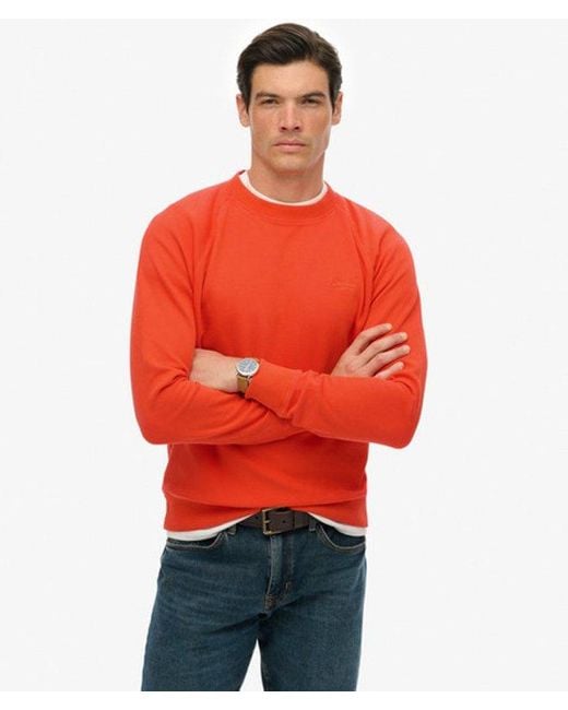 Superdry Red & Co Essential Logo Raglan Crew Sweatshirt for men
