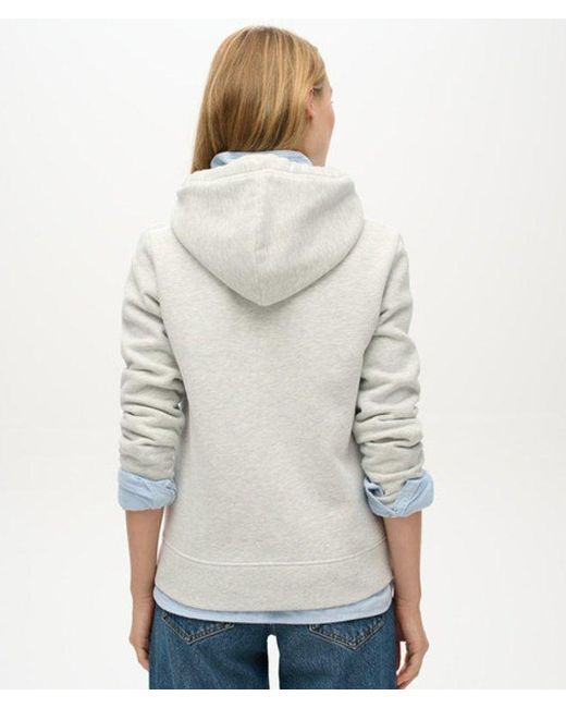 Superdry Gray & Co Ladies Classic Embroidered Logo Essential Zip Hoodie
