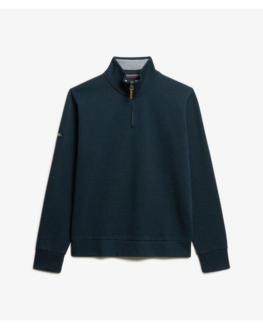 Superdry Blue & Co Core Pique Half Zip Sweatshirt for men