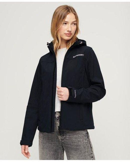 Superdry Blue Hooded Softshell Jacket