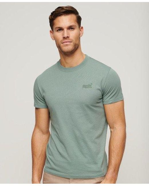 Superdry Essential T-shirt Van Biologisch Katoen Met Geborduurd Logo in het Green voor heren
