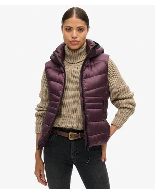Femme Doudoune Sans Manches À Capuche Fuji Taille Superdry en coloris Purple