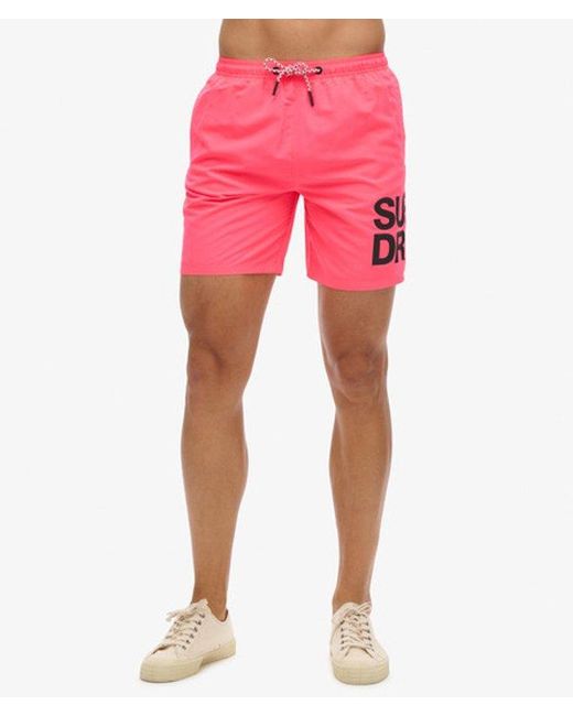 Superdry Gerecyclede Sportswear Zwemshort Met Logo - 43 Cm in het Red voor heren