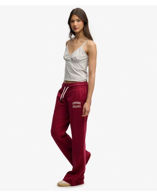 Superdry Red Athletic Essentials Low Rise Flare Joggers