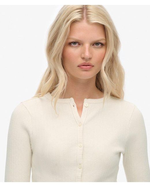 Superdry Natural & Co Athletic Essentials Ribbed Cardigan