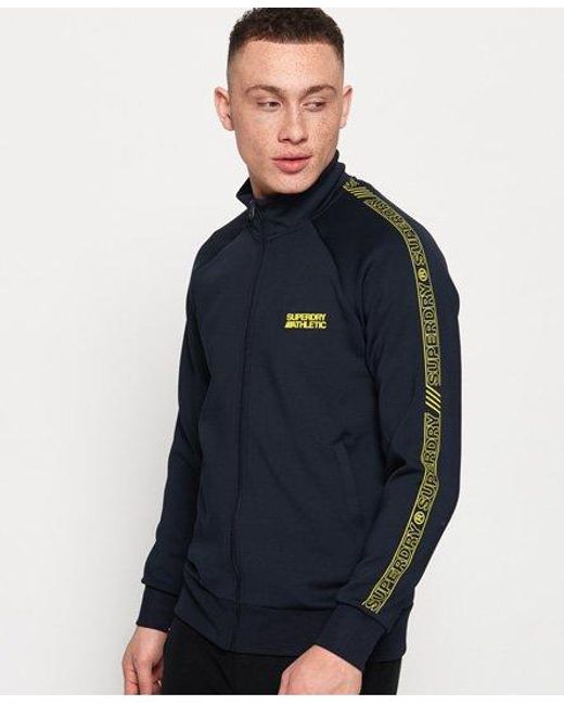 Superdry Blue Sd Tricot Contrast Print Track Top Track/El Paso Lime for men