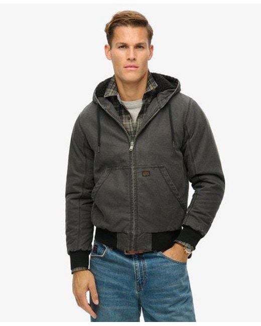Grey hooded bomber jacket hotsell