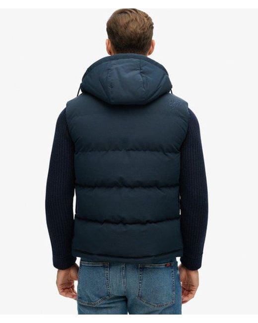 Superdry Blue & Co Everest Hooded Puffer Gilet for men