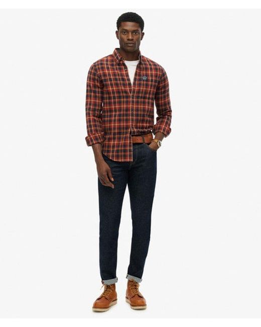 Superdry Brown & Co Long Sleeve Cotton Lumberjack Shirt for men