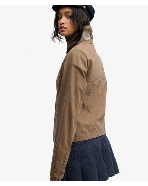 Superdry Brown Bench X & Co Bench High Neck Peached Jacket