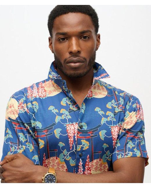 Superdry Blue & Co Hawaiian Shirt for men