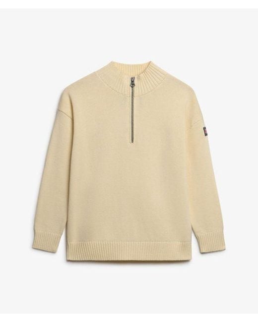 Superdry Natural & Co Slouchy Knitted Half Zip