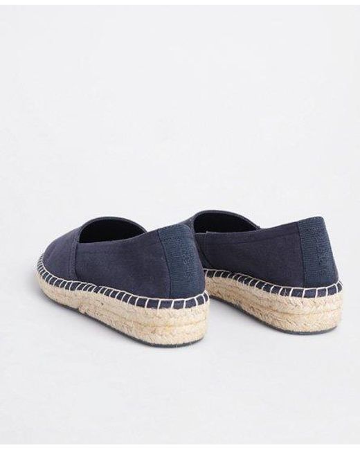 Superdry Blue Classic Wedge Espadrilles Dark