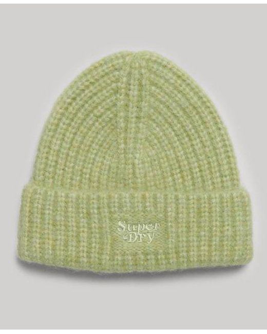 Superdry Green Rib Knit Beanie Hat