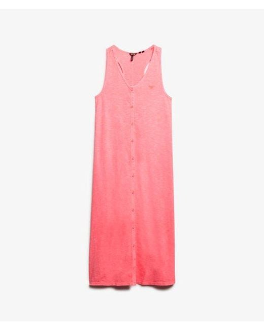 Superdry Pink & Co Beach Jersey Midi Dress