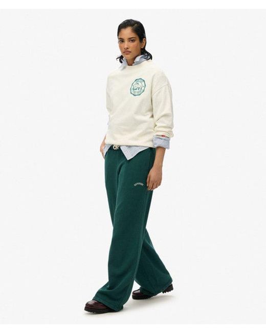 Superdry White Essential Logo Wide Leg Joggers