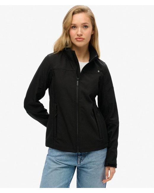 Superdry Black Slim Fit Softshell Trekker Jacket