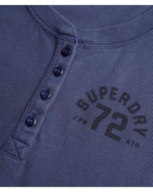 Superdry Blue & Co Athletic Button Down Long Sleeve Top