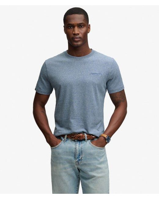Superdry Blue & Co Essential Company Logo Embroidered T-shirt for men