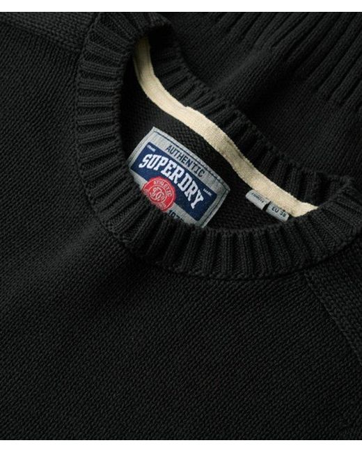 Superdry Black & Co Knitted Slouchy Crew Neck Sweatshirt