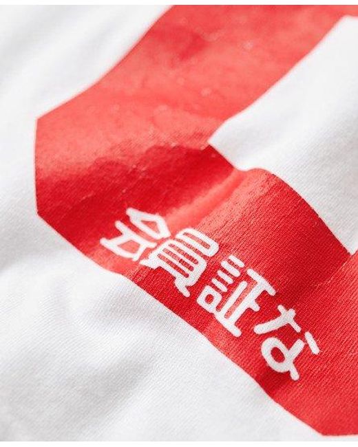 Superdry White Osaka 6 Cracked Print 90s T-shirt