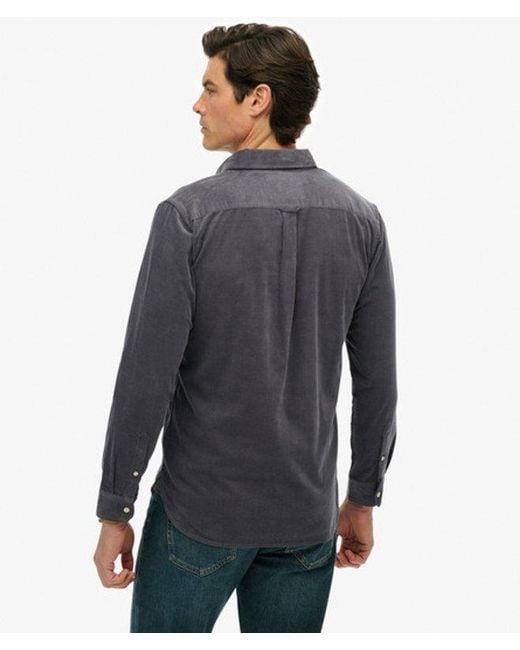 Superdry Classic Needle Cord Overhemd in het Blue voor heren