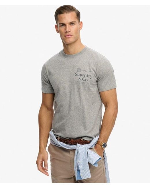 Superdry 1954 Company Relaxed T-shirt in het Gray voor heren