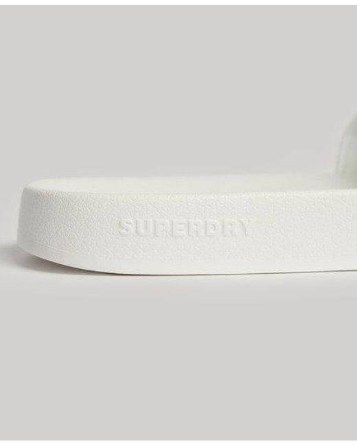 Superdry White Vegan Core Pool Sliders