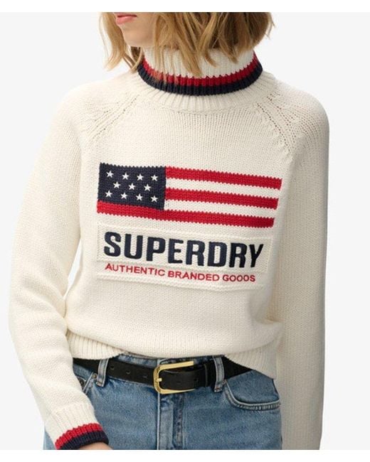 Superdry Natural & Co Americana Roll Neck Knit Jumper
