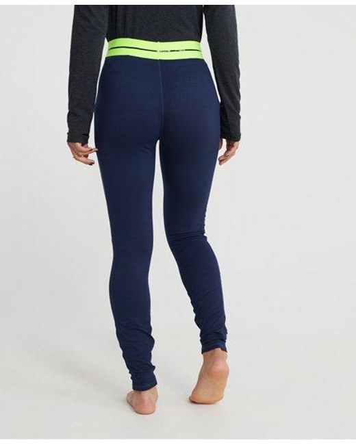 Superdry Blue Carbon Base Layer Leggings Vortex
