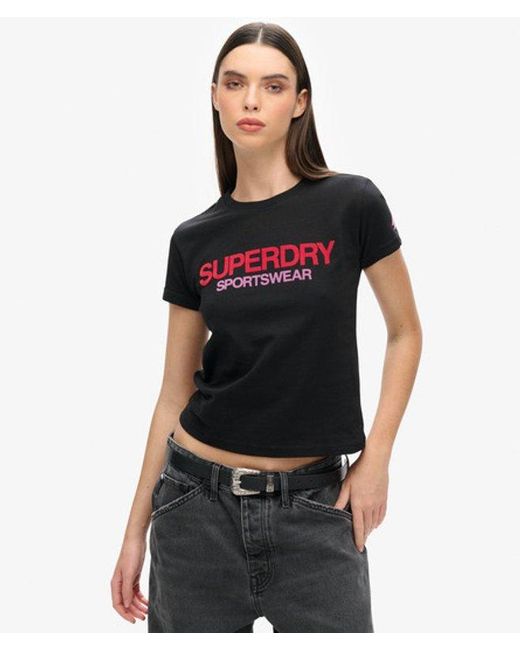 Superdry Black & Co Sportswear Logo Fitted T-shirt