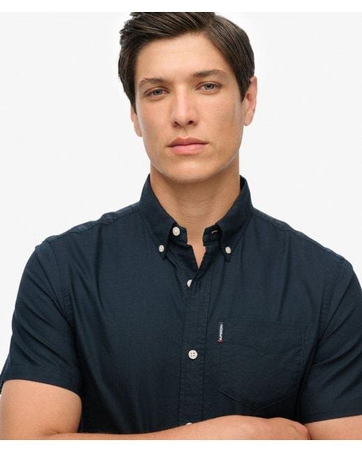 Superdry Blue & Co Oxford Short Sleeve Shirt for men