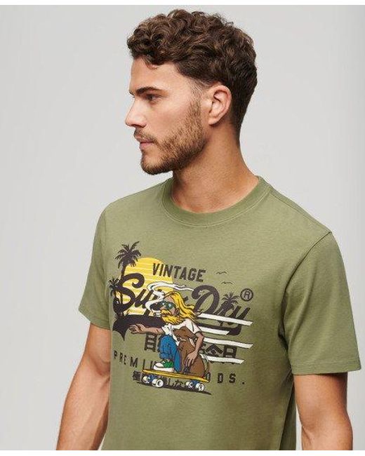 T-shirt à motif la Superdry pour homme en coloris Green