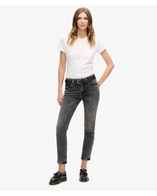 Superdry Black & Co Organic Cotton Mid Rise Slim Jeans