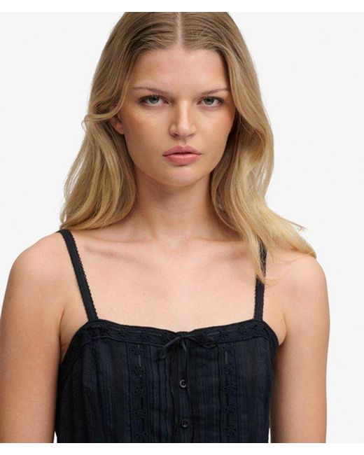 Femme Top À Bretelles En Dentelle Taille Superdry en coloris Black