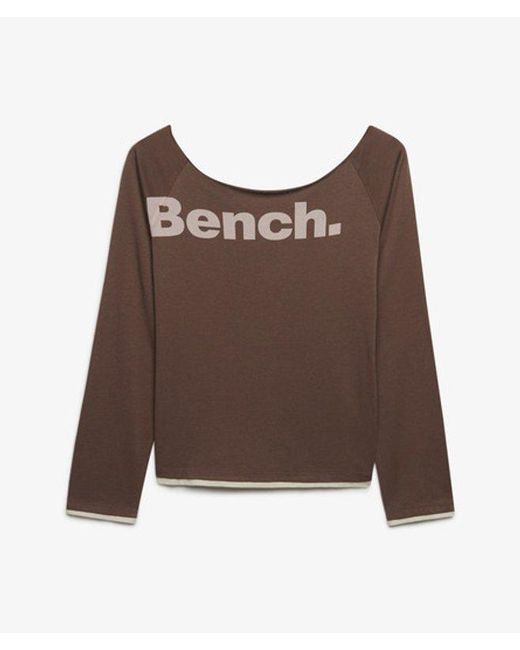 Superdry Brown Bench X & Co Bench Fitted Long Sleeve Layer Top