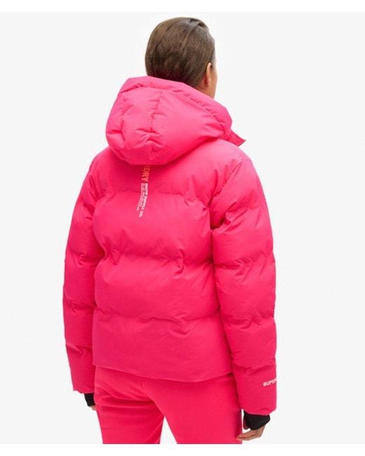 Superdry Red & Co Hooded Ski Boxy Puffer Jacket