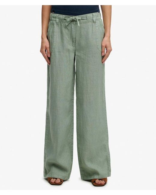 Superdry Blue & Co Linen Low Rise Pants