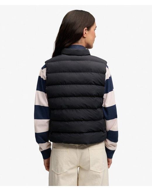 Superdry Blue Padded Snap Gilet