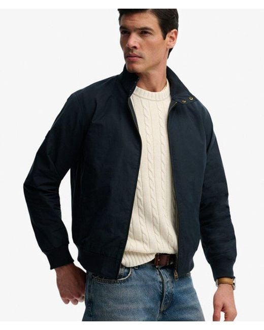 Superdry Blue Classic Harrington Jacket for men