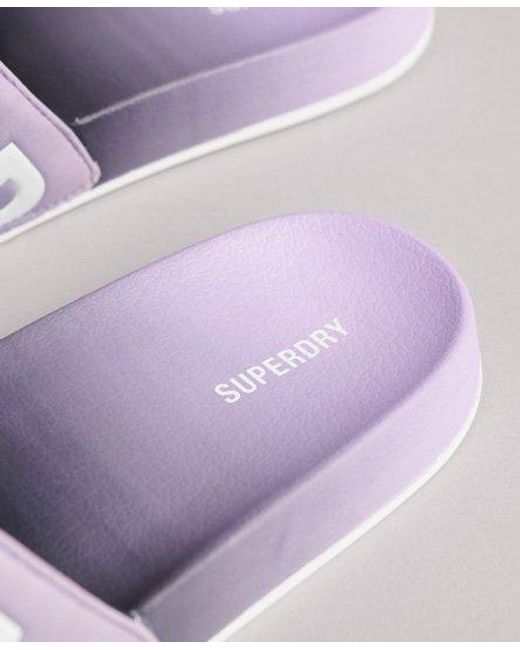 Superdry Blue Code Dip Dye Sliders /Lilac Dip Dye
