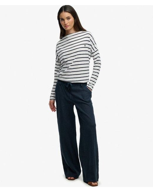 Superdry Blue & Co Linen Low Rise Pants