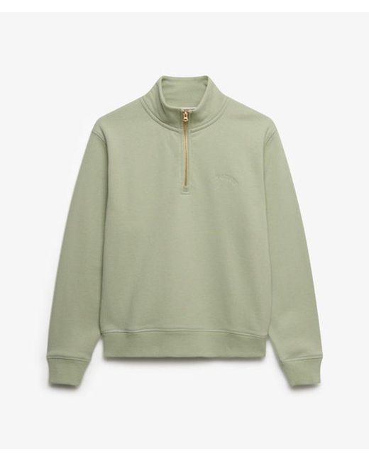 Superdry Green & Co Essential Logo Embroidered Half Zip Jumper